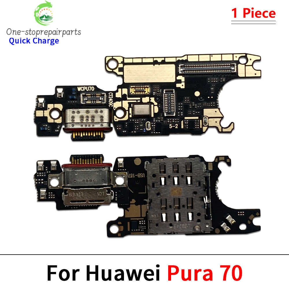 10Pcs, USB Charging Port Dock Charger Plug Connector Board Flex Cable For Huawei Mate 40 50 50E 60 Pro P50 P60 P50E Pura 70 Pro Huawei phone repair parts