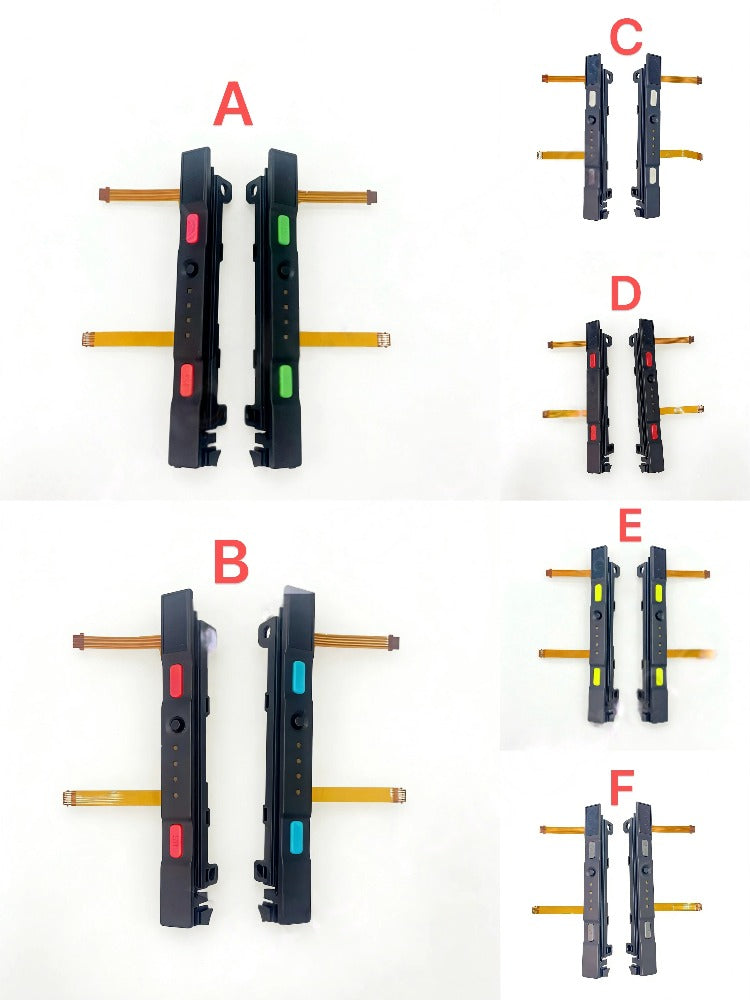 Original Secondhand Plastic Slider Set for Switch NS Joy-con Controller Rail Assembly with Flex Cable and Button Game console repair parts