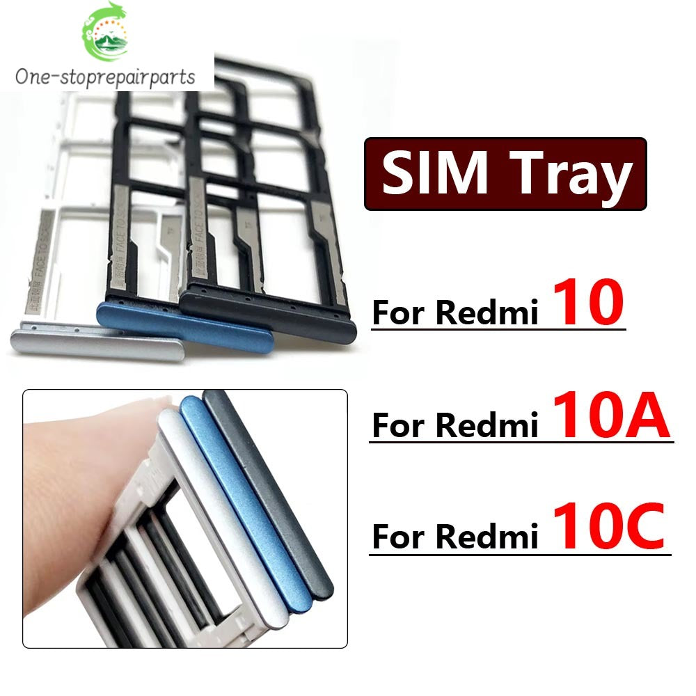 New SIM Card Slot SD Card Tray Holder Adapter For Xiaomi Redmi 10 10A 10C Repair Parts  Xiaomi  Xiao mi phone repair parts