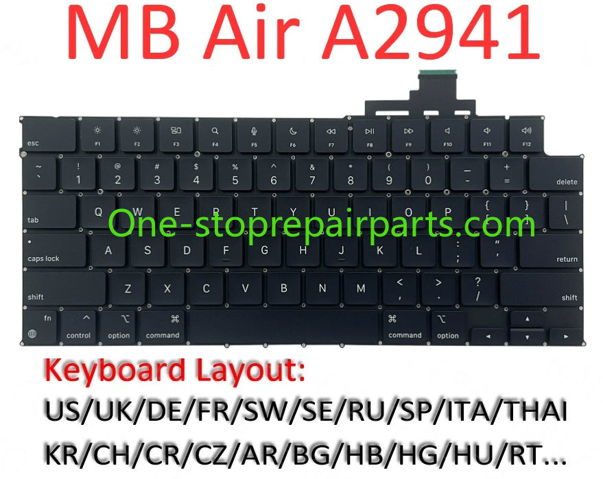 New Laptop A2941 Keyboard for MacBook Air M2 15.3" Retina A2941 Keyboard US UK English French German Spanish Italian 2023 Year Macbook repair parts