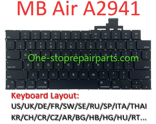 New Laptop A2941 Keyboard for MacBook Air M2 15.3" Retina A2941 Keyboard US UK English French German Spanish Italian 2023 Year Macbook repair parts