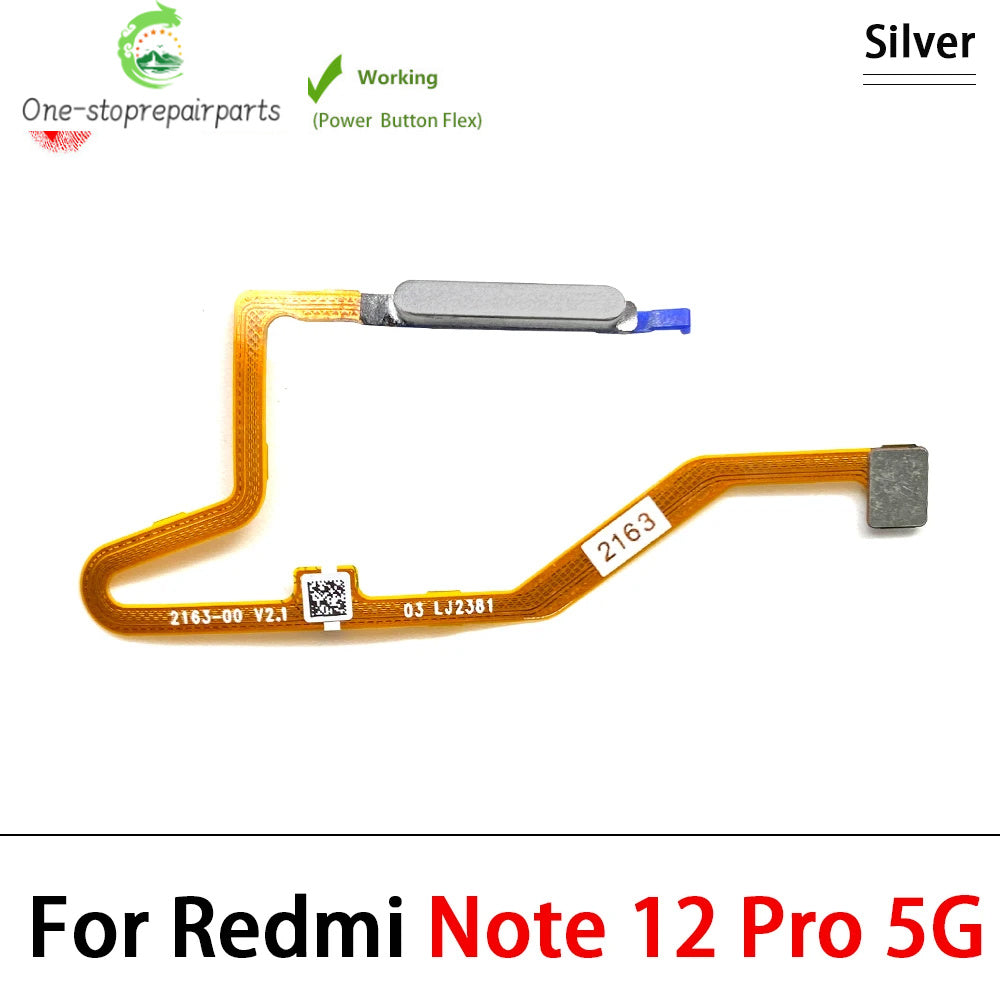 For Xiaomi Redmi Note 12 Pro Plus 4G 5G Home Button Fingerprint Sensor Flex With Power Key Button Flex Cable  Xiaomi  Xiao mi phone repair parts