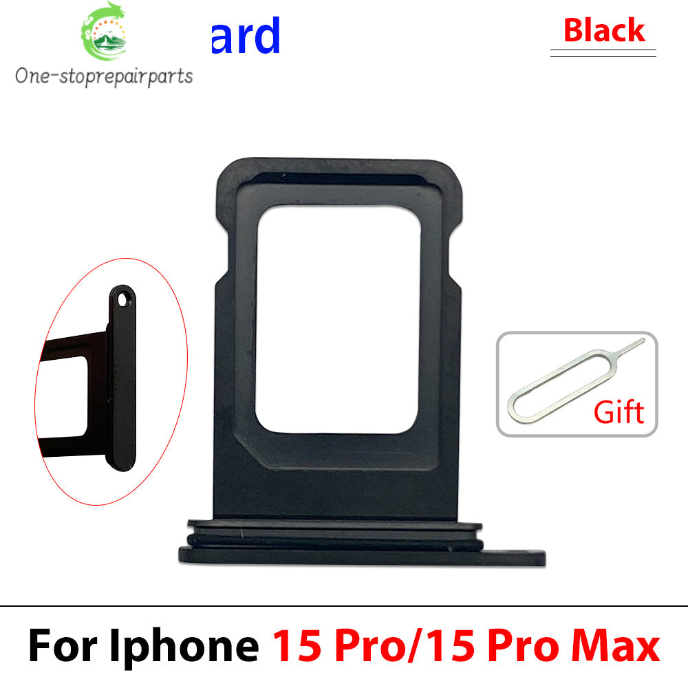 10Pcs, Dual SIM & Single SIM Card Slot SD Card Tray Holder Adapter For iPhone 15 Pro Max Plus iPhone phone repair parts