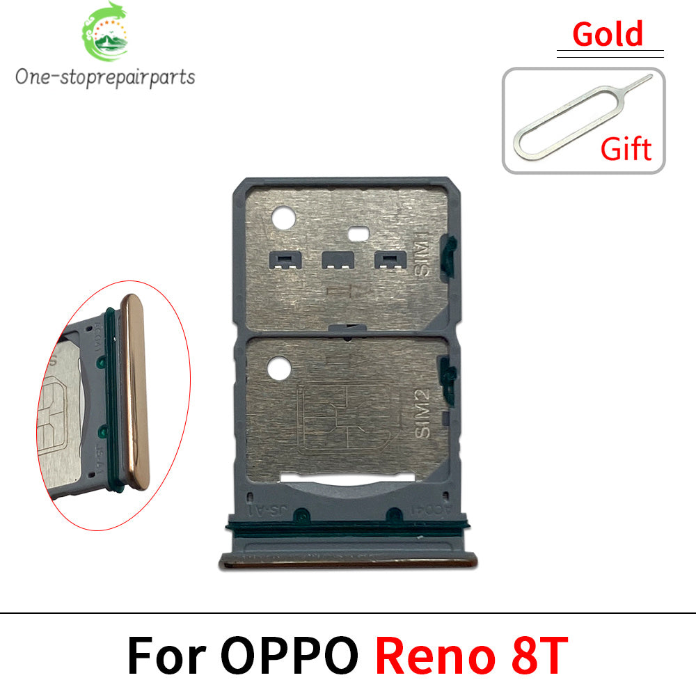 New For OPPO Reno 5 6 8 10 8T Pro Lite 4G 5G SIM Card Slot SD Card Tray Holder Adapter OPPO phone repair parts