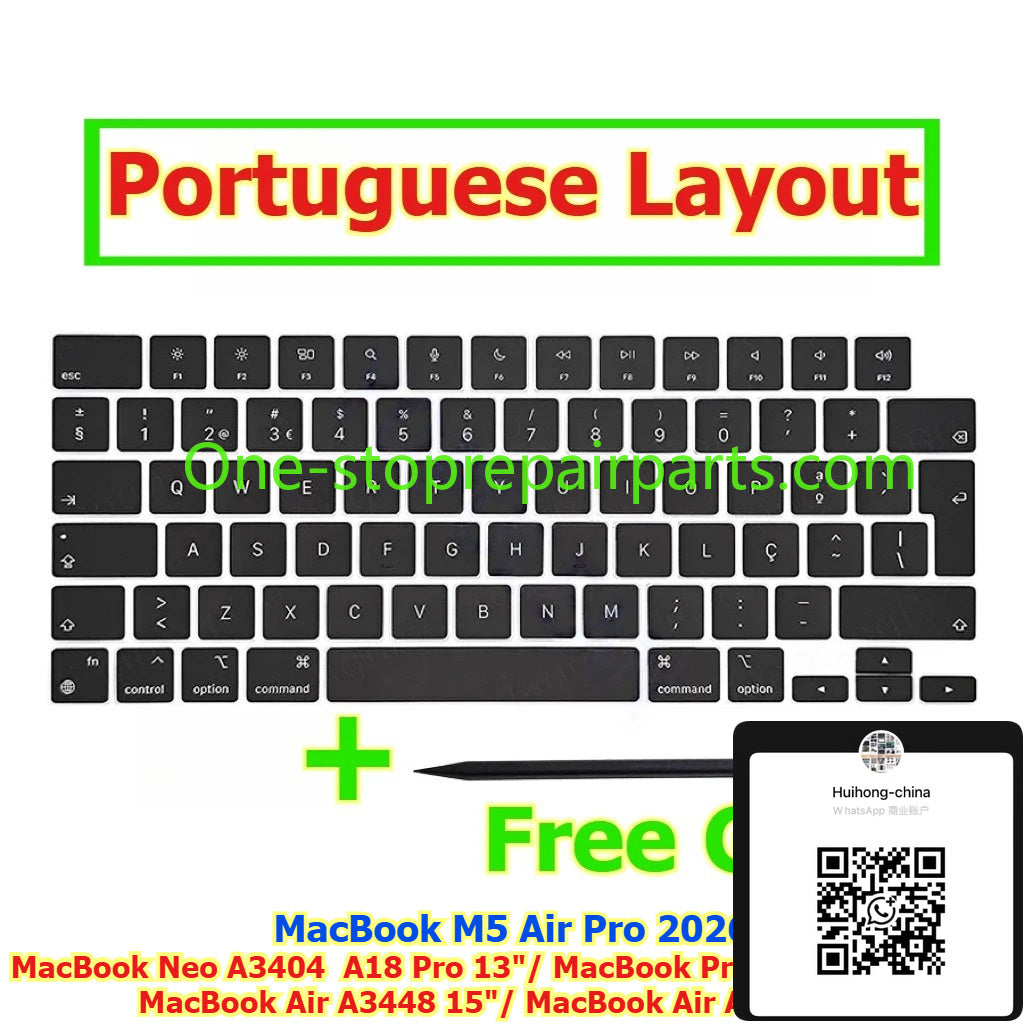Keycap Key Cap keycaps A3404 A18 Pro 13" MacBook Neo A3434 14"  A3448 15" A3449 13" MacBook Air Pro M5 for Macbook 14" 15 13 keyboard repair
