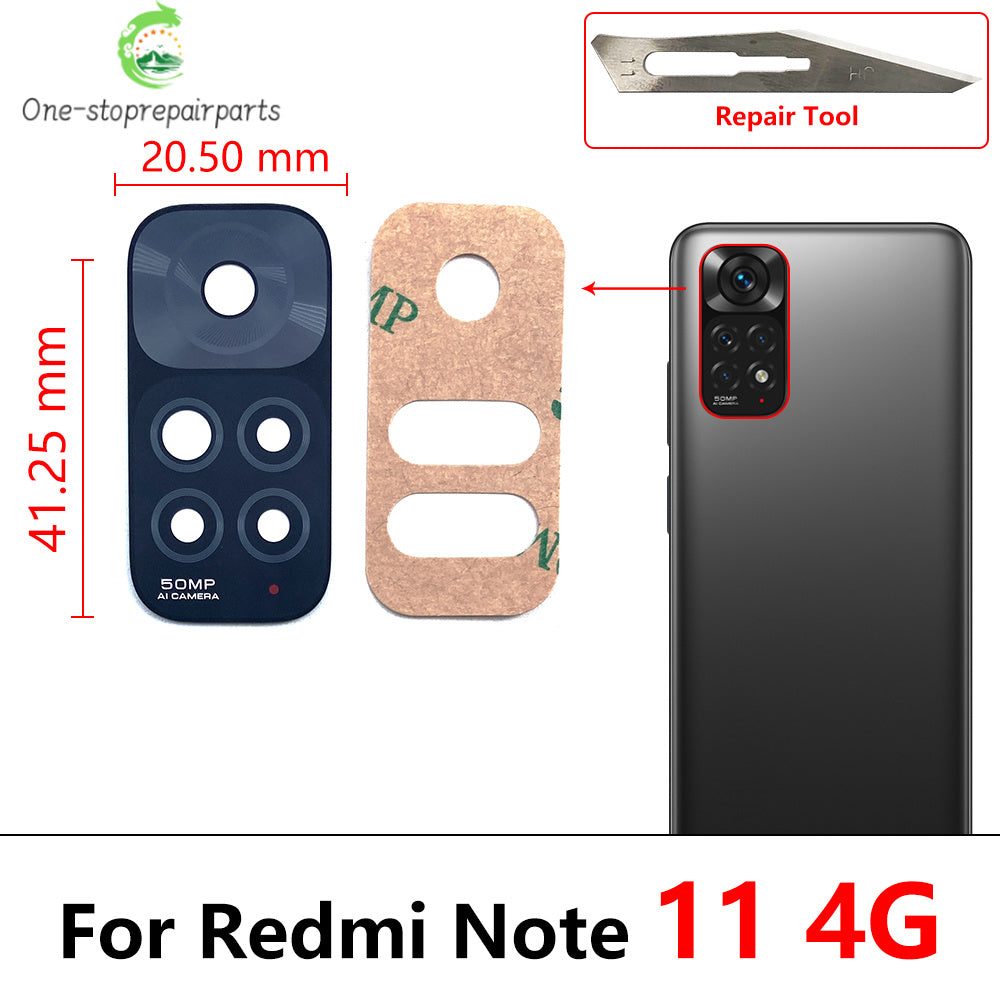 Rear Back Camera Glass Lens For Xiaomi Redmi Note 11 11E 11s 11T 11 Pro Plus 5G With Adhesive Sticker  Xiaomi  Xiao mi phone repair parts