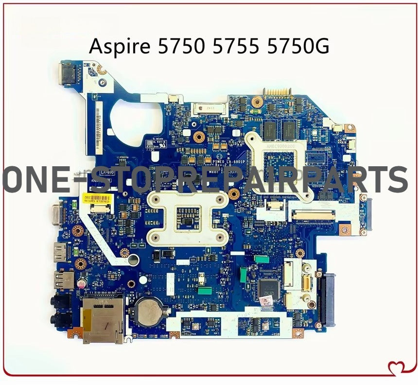 P5WE0 LA-6901P For Acer Aspire NV57 5750 5755 5750G Laptop Motherboard With HM65 GT520M/GT540M/GT610M/GT630M 1GB/2GB Video Card Acer laptop repair parts