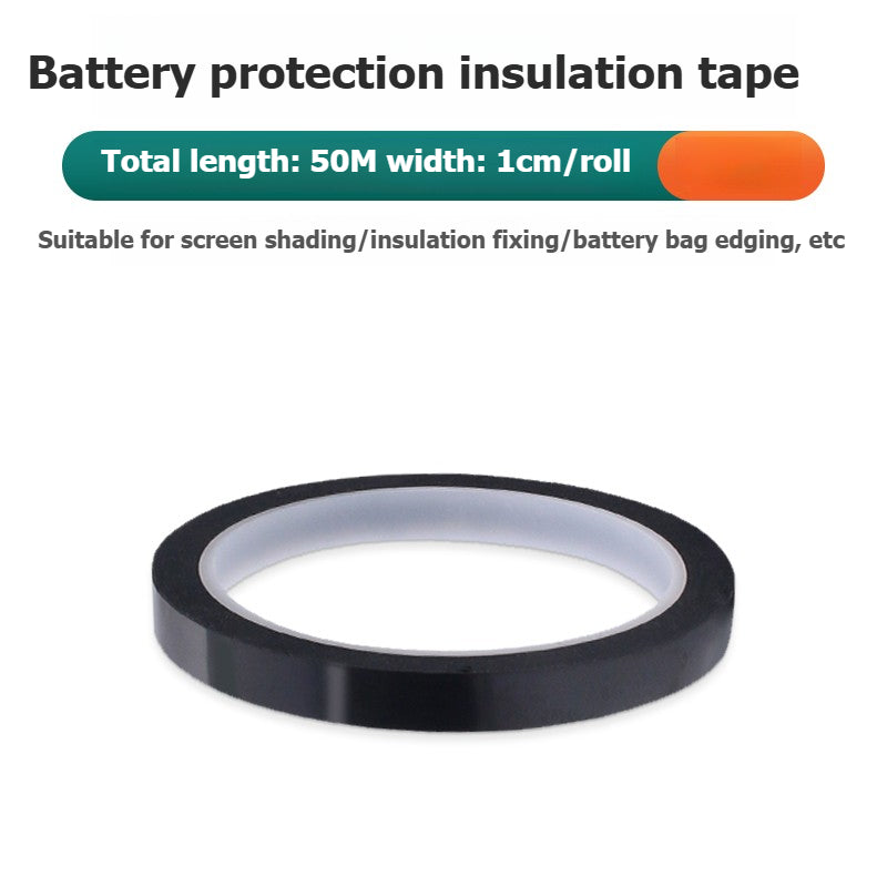 Mobile phone battery cell insulation sticker - Specialized for sealing and edge wrapping of lithium battery small boards - Black all-coverage anti-glare heat-resistant tape - Repair Tools