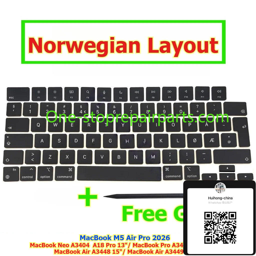 Keycap Key Cap keycaps A3404 A18 Pro 13" MacBook Neo A3434 14"  A3448 15" A3449 13" MacBook Air Pro M5 for Macbook 14" 15 13 keyboard repair