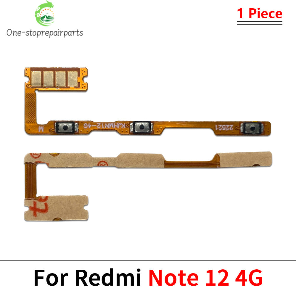 10Pcs, Power Switch On Off Button Volume control Key Button Flex Cable For Xiaomi Redmi Note 12 13 14 Pro Plus 4G 5G  Xiaomi  Xiao mi phone repair parts