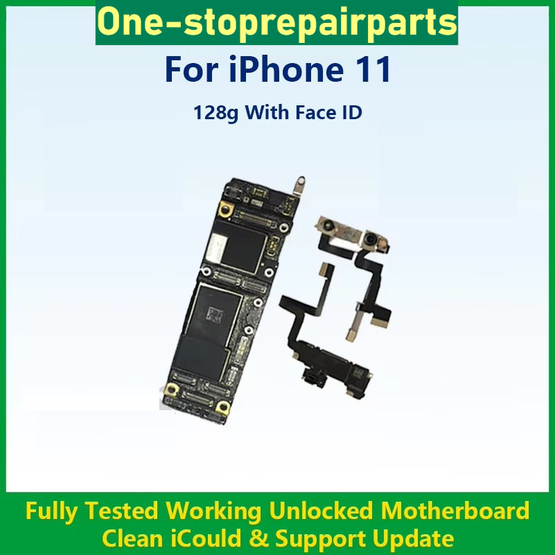 100%Working For iPhone 11+Face ID Mainboard Fully Tested Unlocked Logic Board No iCloud Support Update Motherboard Fast Shipping iPhone phone repair parts