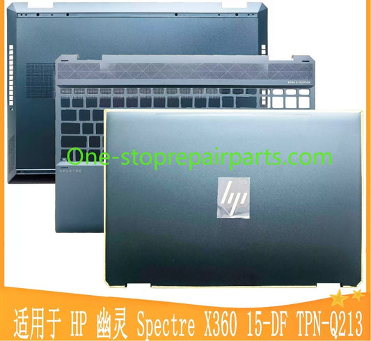 Cover case For HP Spectre X360 15-DF 15-Df0011tx5 TPN-Q213 back housing bezel topcase palmrest keyboard L38097-001 D Case Bottom Brown Blue