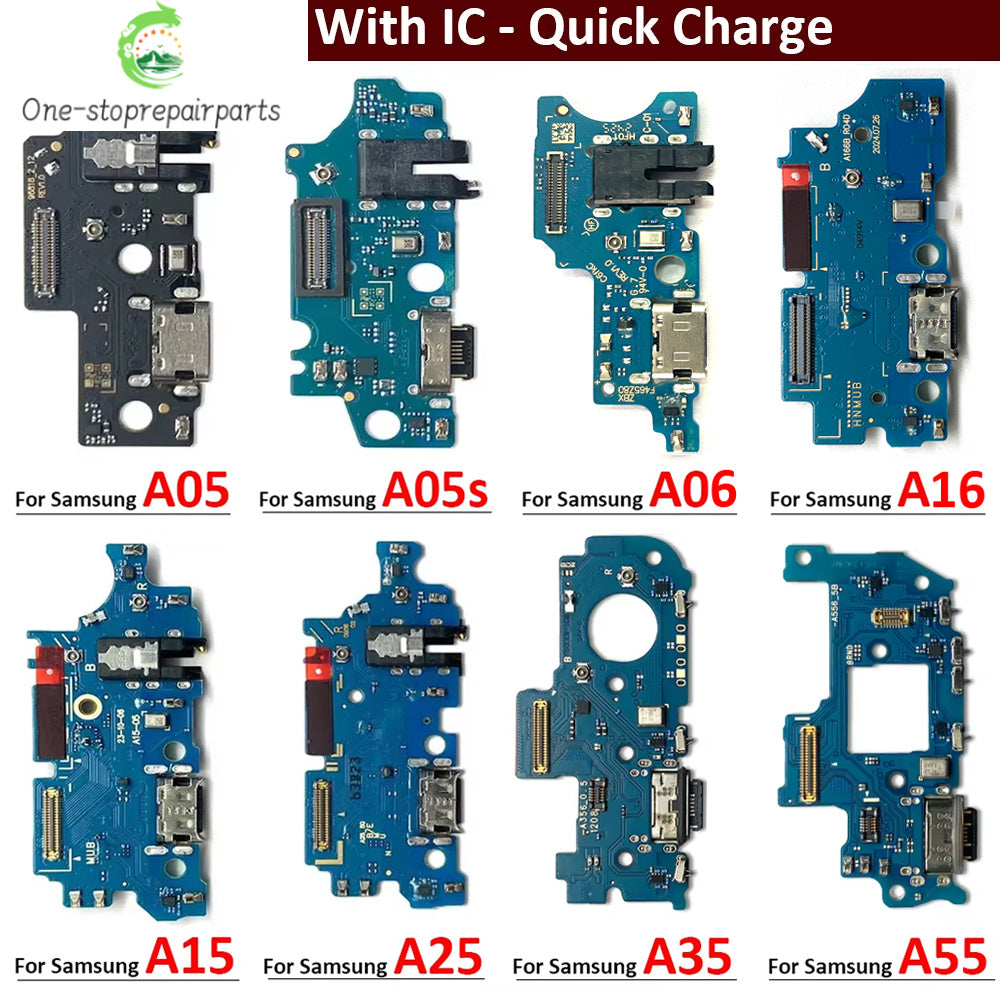 New USB Charging Port Board Flex Cable Connector Parts For Samsung A05 A05s A15 A25 A35 A55 A06 A16 4G 5G Microphone Module Samsung phone repair parts