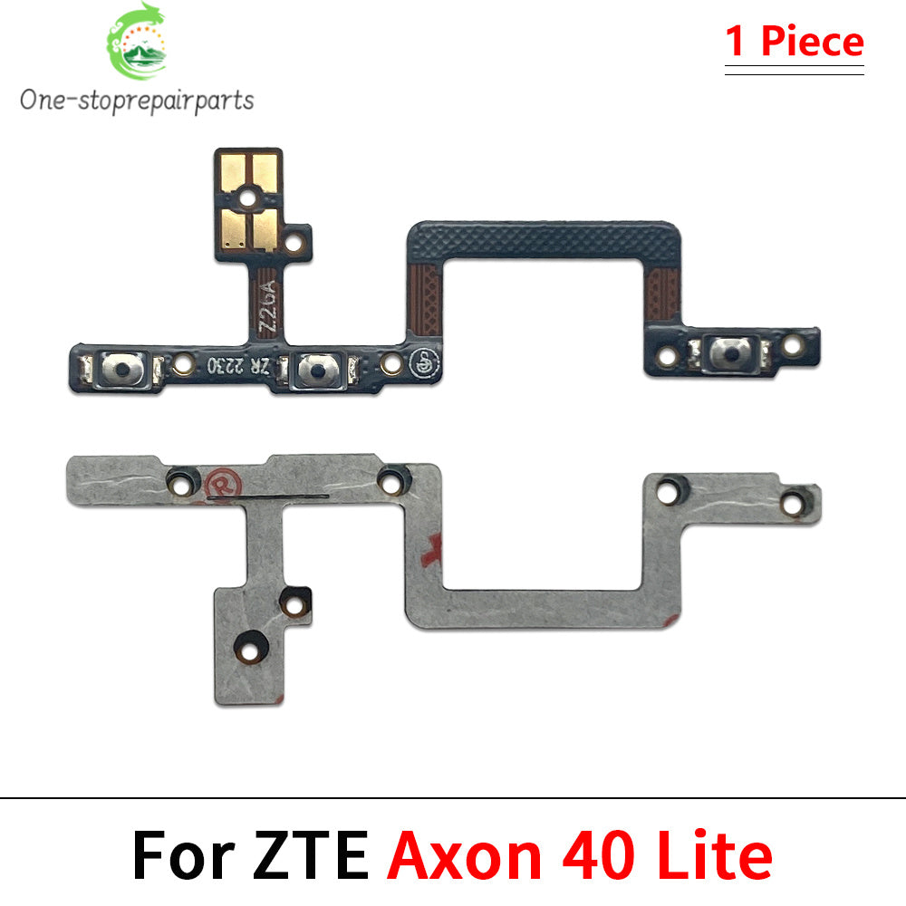 10Pcs, Power Switch On Off Button Volume Key Button Flex Cable For ZTE V30 V40 V50 V60 V41 Smart Design Vita Axon 40 50 60 Lite ZTE phone repair parts