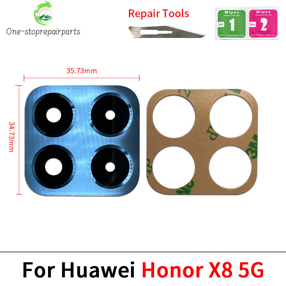 New Rear Back Camera Glass Lens For Huawei Honor X6 X6s X6B X8 5G With Adhesive Huawei phone repair parts