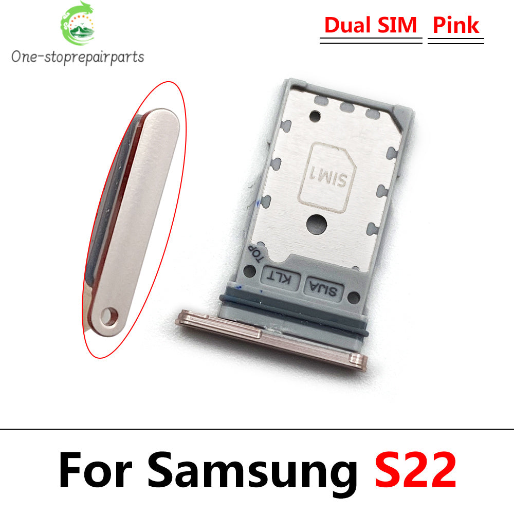 SIM Card Tray Slot Holder Adapter Accessories For Samsung S22 / S22 Plus / S22 Ultra Samsung phone repair parts