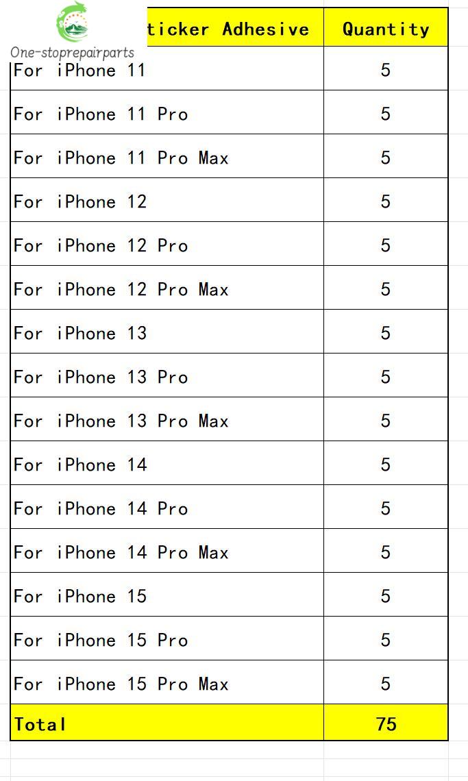 50Pcs, New For iPhone 11 12 13 14 14Pro 15 15Pro Pro Max Waterproof Sticker Adhesive LCD Display Frame Tape Glue Repair Parts iPhone phone repair parts