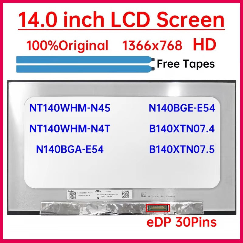 14" Laptop LCD Screen NT140WHM-N45 N4T N140BGA N140BGE-E54 B140XTN07.4 7.5 For Dell Latitude 3420 5400 5401 Display Matrix Panel Dell laptop repair parts