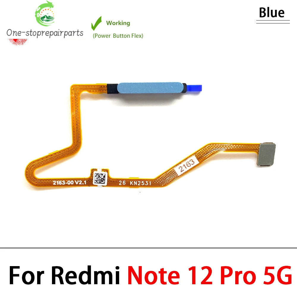 For Xiaomi Redmi Note 12 Pro Plus 4G 5G Home Button Fingerprint Sensor Flex With Power Key Button Flex Cable  Xiaomi  Xiao mi phone repair parts