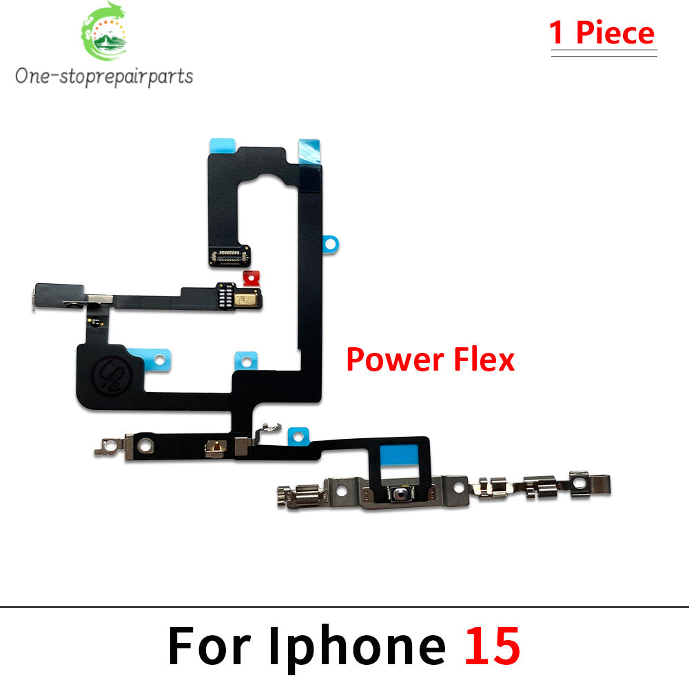New For iPhone 13 14 15 Pro Max Mini Plus Power Volume Buttons Key Switch Flex Cable With Metal Material Replacement Parts iPhone phone repair parts