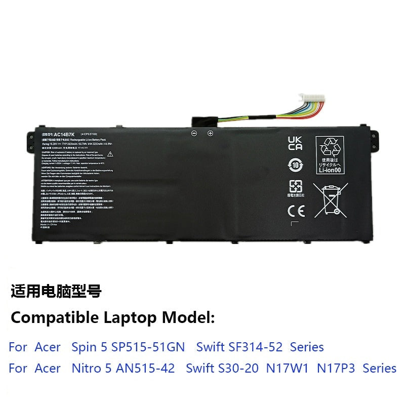 Battery for Acer N17W1 SF314-52 SP515-51GN AN515-42 repalcement battery  AC14B7K