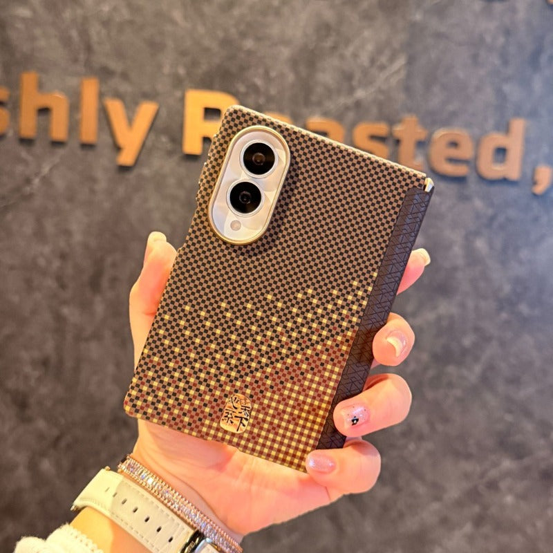 Magnetic suction [Kevlar pattern] suitable for Samsung ZFold8 Ultra folding mobile phone case galaxy zfold8ultra heart world carbon fiber pattern double central axis all-inclusive anti-drop protective case Phone accessories