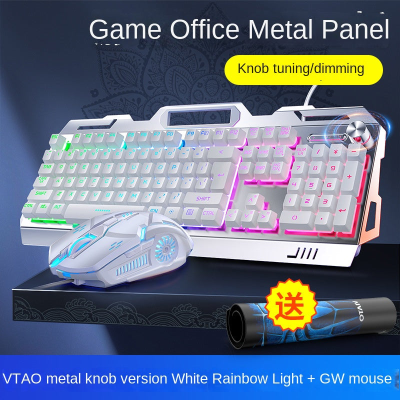 Accessories V2G5 mechanical feel metal keyboard mouse earphones three-piece set USB wired gaming computer accessories