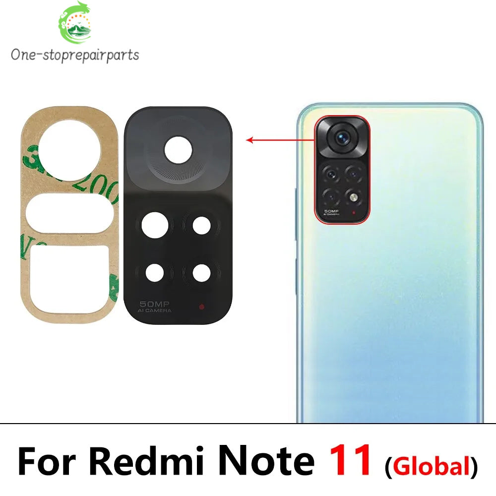 2Pcs/Lot，Rear Back Camera Glass Lens For Xiaomi Redmi Note 10 10s Pro 11 Pro 11T 11s 11E 4G 5G With Adhesive Sticker Xiaomi  Xiao mi phone repair parts