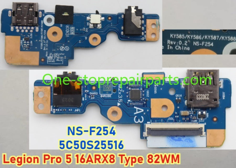 USB Audio I/O HDMI Board Daughterboard For Lenovo Legion 5 / 5 Pro Pro 7 Y9000P R9000P Savior R7000P Y7000 16IRX8H 16IAH7H 16ARH7H 15IAH7 15ARH7 NS-F082 NS-E233 NS-E241 NS-E481 NS-F771 NS-F701 F093 NS-G251 NS-F254 D713 Lenovo laptop repair parts