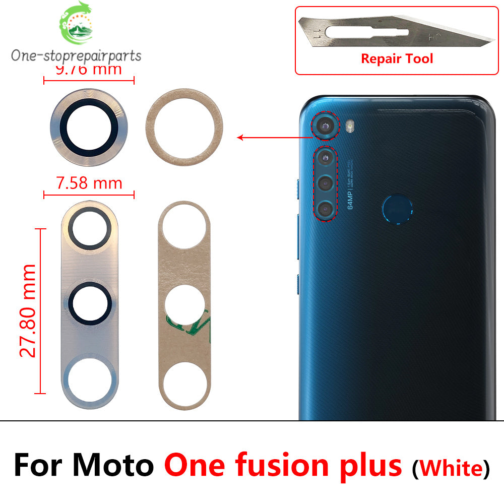 10Pcs,  Camera Glass Lens Back Rear Camera Glass Lens For Motorola Moto One Hyper Fusion Plus Action Vision With Adhesive Motorola phone repair parts