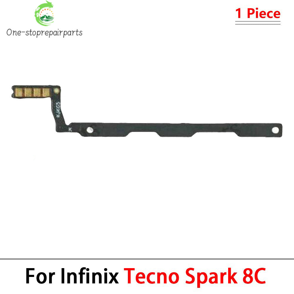 10Pcs, Power On Off Volume Key Button Flex Cable For Infinix Tecno Spark 7 8 8C 10 10C 20 20C 30C Pro Go 2020 2022 2023 2024  infinix phone repair parts