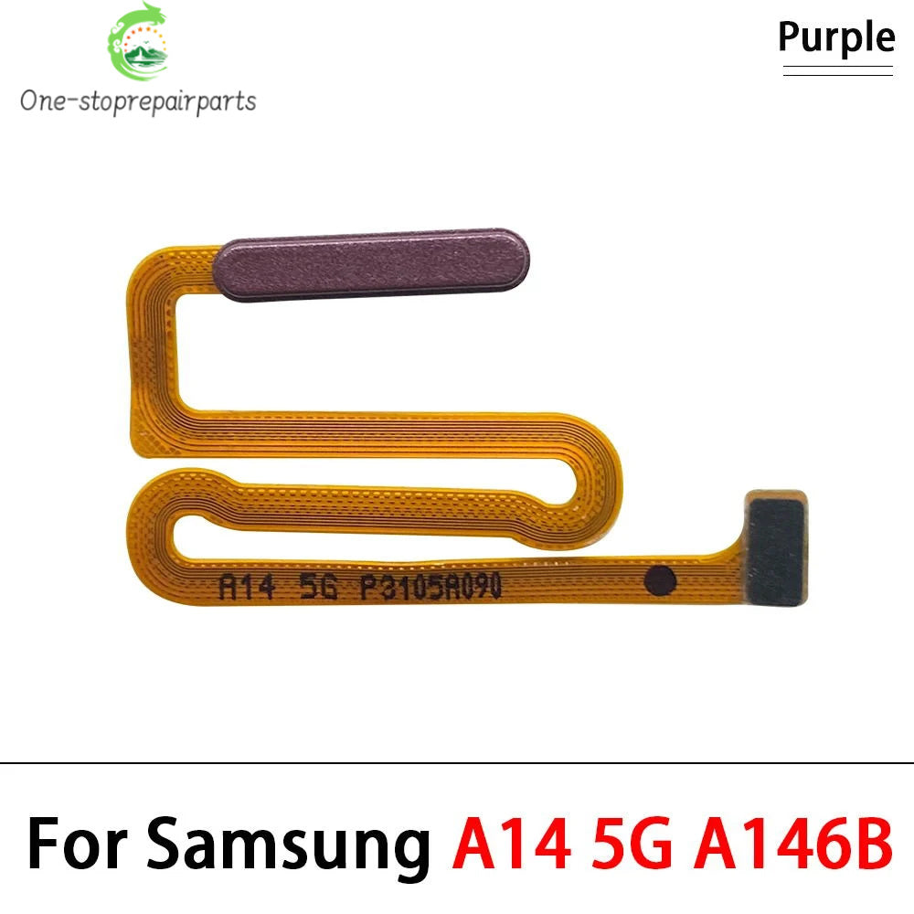 10Pcs, For Samsung A14 4G 5G A145F A145P A146B A146P Fingerprint Sensor Home Return Key Menu Button Flex Cable Samsung phone repair parts