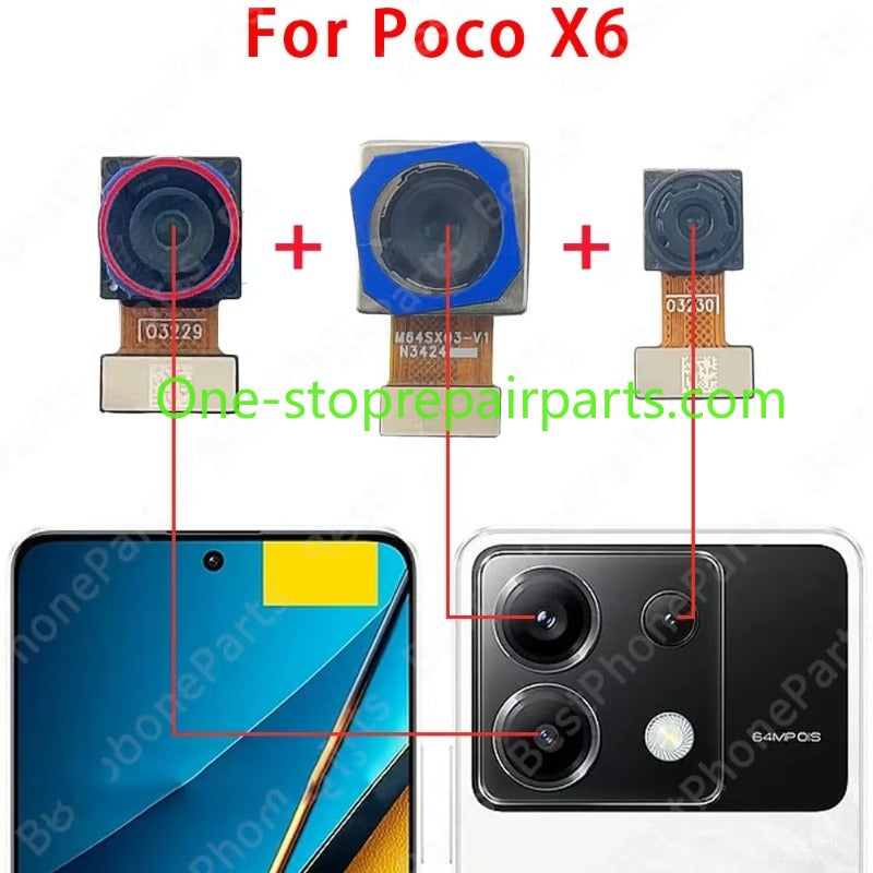 Rear Back Camera For Xiaomi Poco X6 Pro 5g PocoX6 X6Pro Camera Module Backside View Flex Cable Mobile Phone Spare Parts Xiaomi phone repair parts