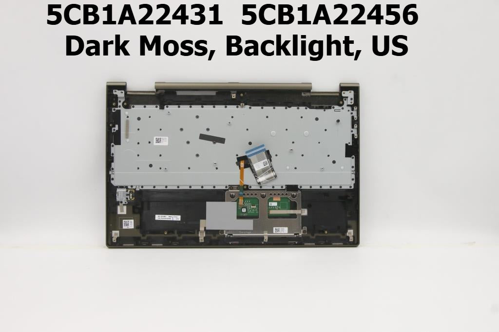 C-Cover with keyboard for Lenovo ideapad Yoga 7-15ITL5 5CB1A22431 5CB1A22456 Dark Moss 5CB1A22462 5CB1A22487 Slate Grey Backlight, US palmrest topcase keyboard