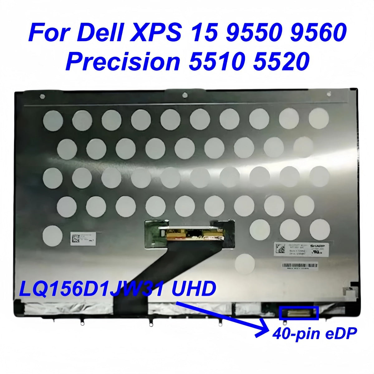 15.6 Inch For Dell XPS 15 9550 9560 Precision 5510 5520 LCD Screen Display Assembly FHD 30-pin eDP & UHD 40-pin eDP Dell laptop repair parts