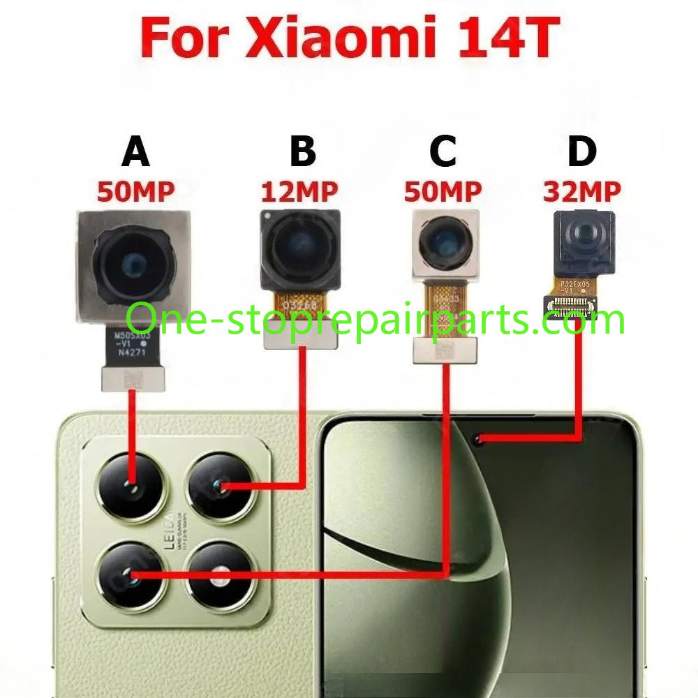 Camera For Xiaomi 14T Mi 14T Rear Backside Front Facing Frontal Selfie Back Camera Module Mobile Phone Replacement Parts Xiaomi phone repair parts