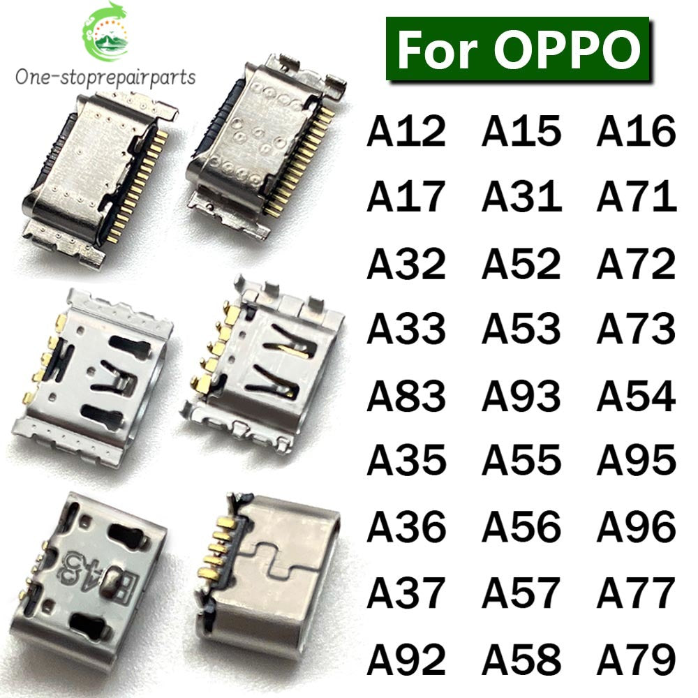 100Pcs, USB Connector Charging Charge Connector Port For OPPO A33 A36 A56 A12 A15 A31 A16 A32 A52 A72 A92 A35 A57 A71 A73 A77 OPPO phone repair parts
