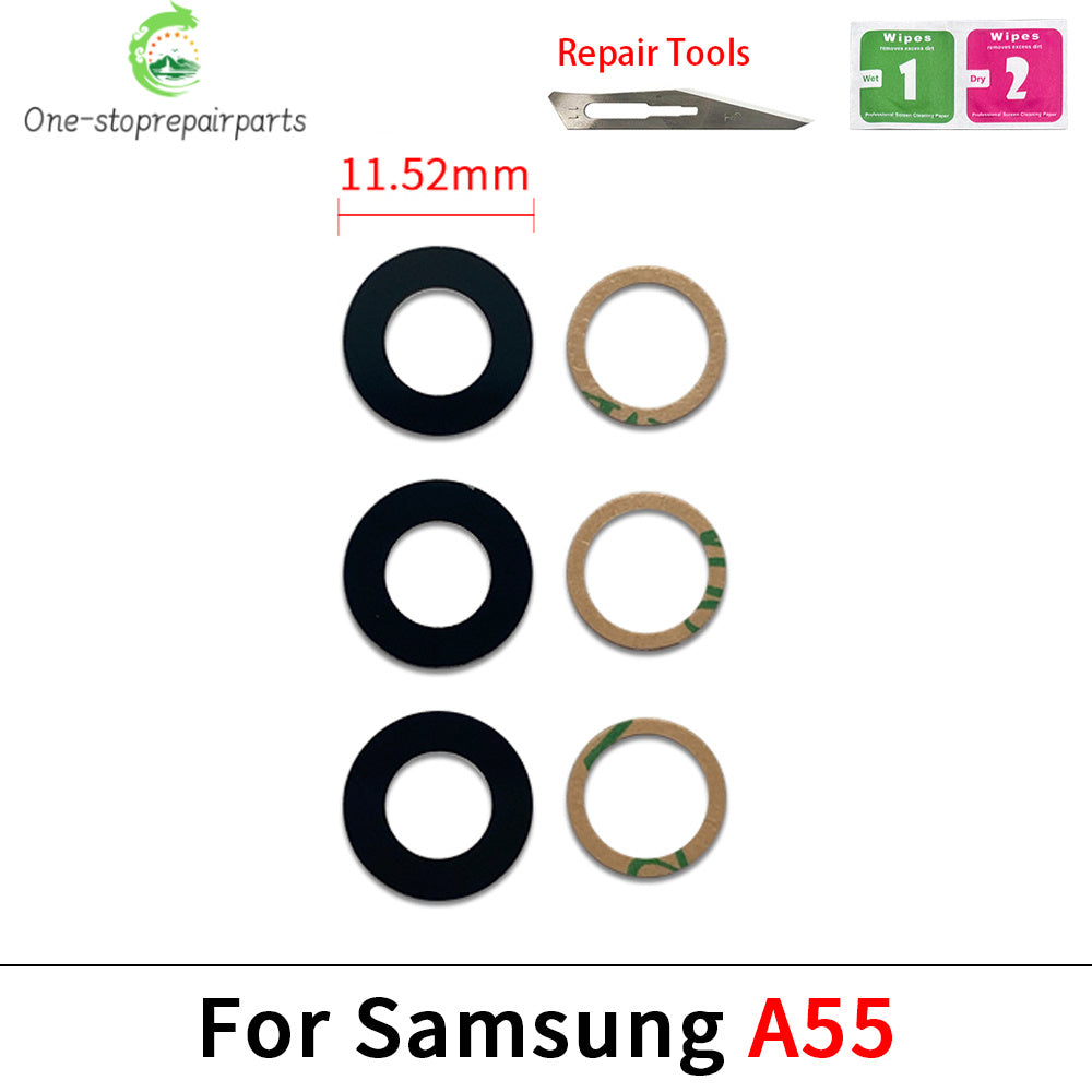 New Rear Back Camera Glass Lens For Samsung A04 A04s A04e A14 A24 A34 A54 A05 A05s A15 A25 A35 A55 4G 5G With Adhesive