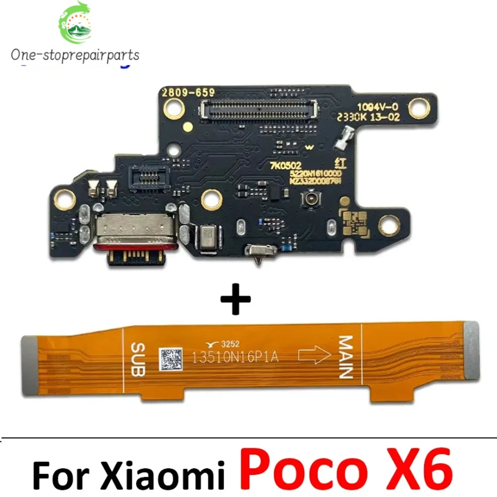 Dock Connector Micro USB Charger Charging Port Microphone Main Board Flex Cable For XIaomi Poco X5 X6 X7 F5 F6 F7 Pro 4G 5G  Xiaomi  Xiao mi phone repair parts