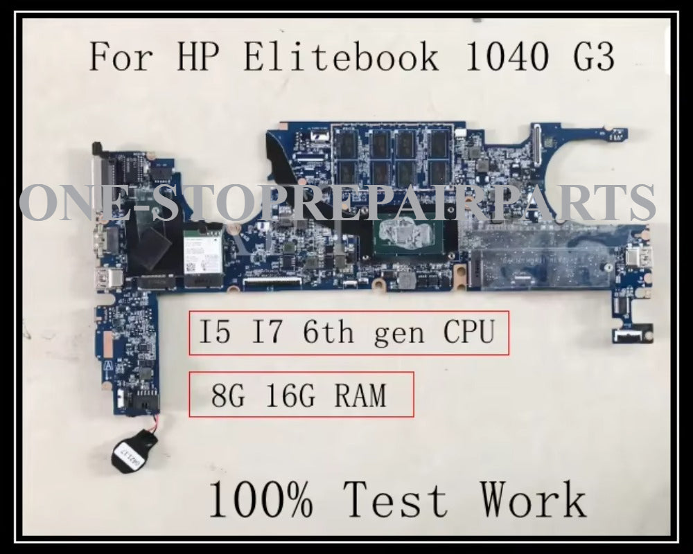 For HP Elitebook 1040 G3 Laptop Motherboard DA0Y0FMBAJ1 With I5 I7 CPU 8G 16G RAM 100% Test Work HP laptop repair parts