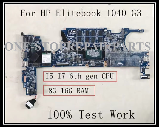 For HP Elitebook 1040 G3 Laptop Motherboard DA0Y0FMBAJ1 With I5 I7 CPU 8G 16G RAM 100% Test Work HP laptop repair parts