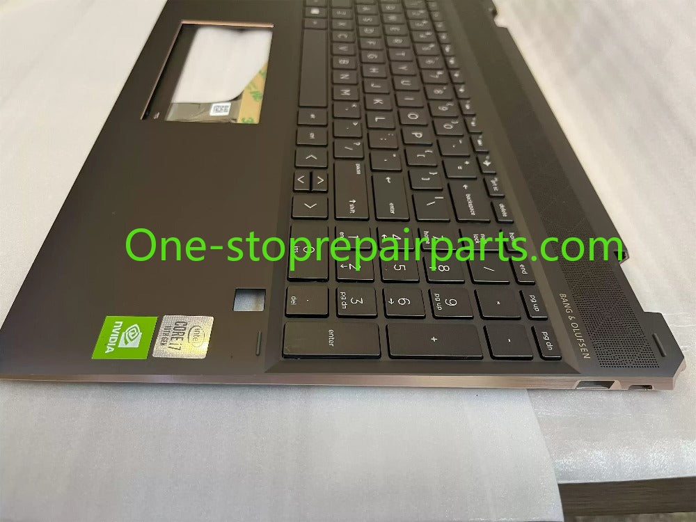 Cover case For HP Spectre X360 15-DF 15-Df0011tx5 TPN-Q213 back housing bezel topcase palmrest keyboard L38097-001 D Case Bottom Brown Blue