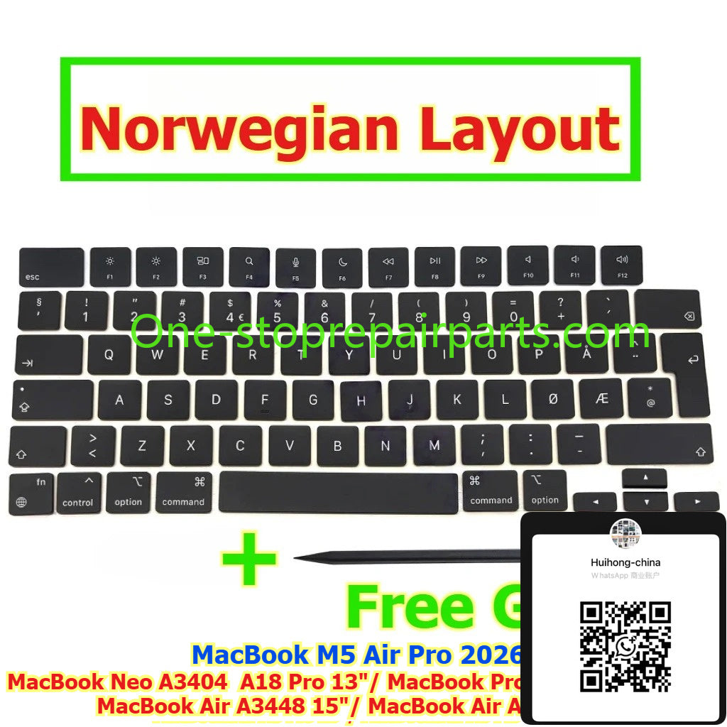 Keycap Key Cap keycaps A3404 A18 Pro 13" MacBook Neo A3434 14"  A3448 15" A3449 13" MacBook Air Pro M5 for Macbook 14" 15 13 keyboard repair