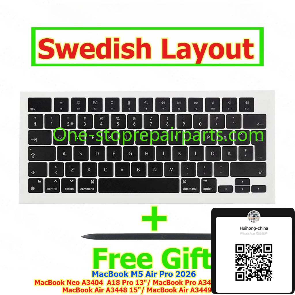 Keycap Key Cap keycaps A3404 A18 Pro 13" MacBook Neo A3434 14"  A3448 15" A3449 13" MacBook Air Pro M5 for Macbook 14" 15 13 keyboard repair