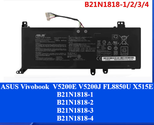 Genuine original Laptop battery for ASUS Vivobook  V5200E V5200J FL8850U X515E C21N1818-1 B21N1818-1 B21N1818-2 B21N1818-3 B21N1818-4 battery ASUS Laptop repair parts