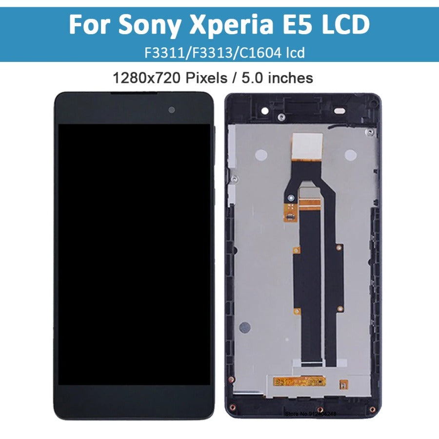 5.0" Original LCD Display For Sony Xperia E5 LCD Display Touch Screen Digitizer Assembly For Sony E5 F3311 F3313 With frame Sony phone repair parts
