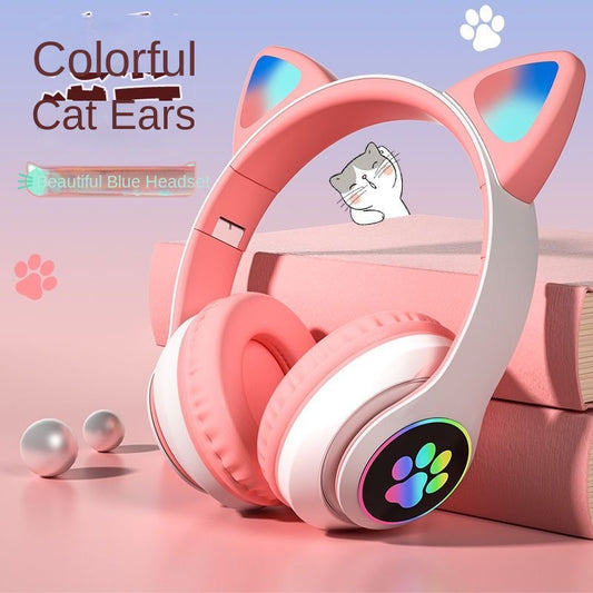 Accessories Cat Ear Luminous Headset STN-28 Girls' Cute Gaming Wireless Headset Bluetooth Headset