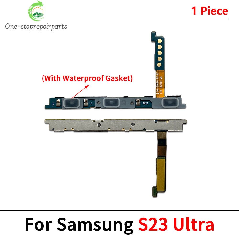 10Pcs, New Power Switch On Off Button Volume Key Button Flex Cable For Samsung S23 S24 Plus Ultra Fe Samsung phone repair parts