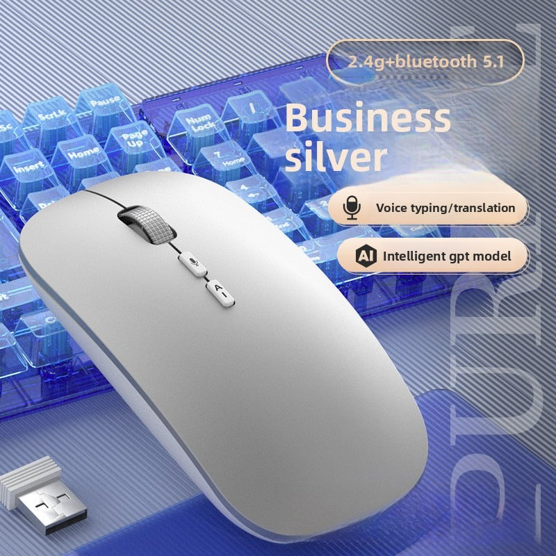 Source Type-C charging port AI voice metal roller dual-mode charging wireless Bluetooth 2.4G mouse