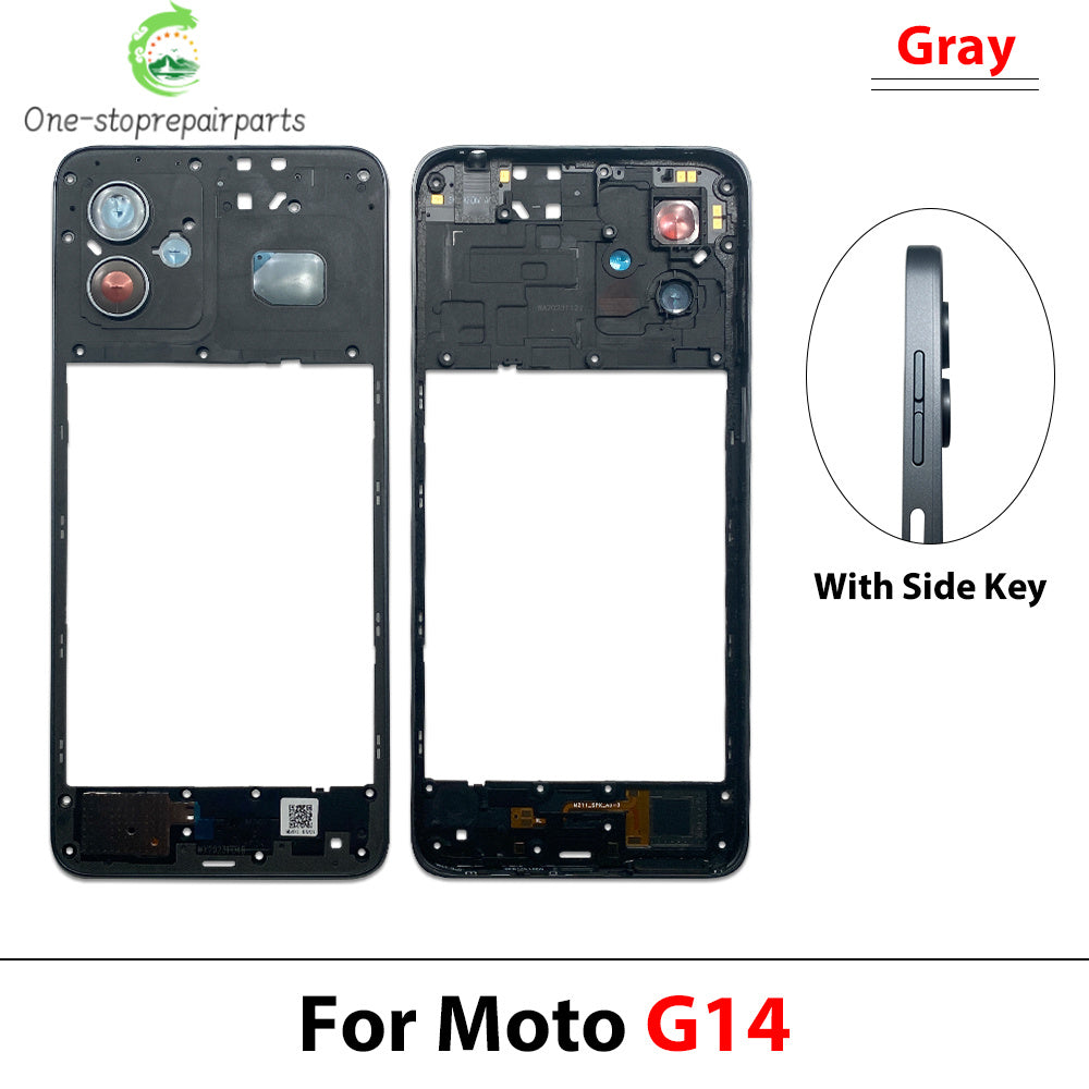 New Middle Frame For Motorola Moto G04 G14 G24 G34 G54 G84 Door Housing Bezel Repair Parts Motorola phone repair parts